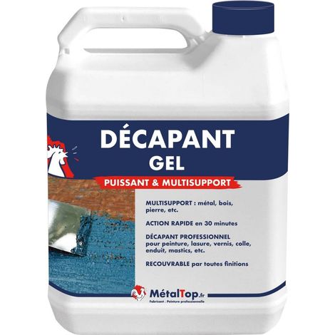 Metaltop – Décapant gel 1 L – Incolore – Élimine peintures et vernis – Application facile – Pour surfaces intérieures et extérieures (1/5)