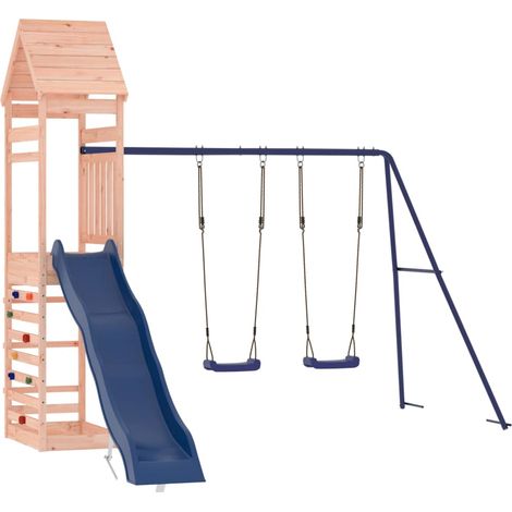 "Columpios para juegos de exterior, tobogán, columpios robustos, juegos de jardín, 316 x 363 x 264 cm, madera maciza de abeto Douglas 020004767" (1/5)