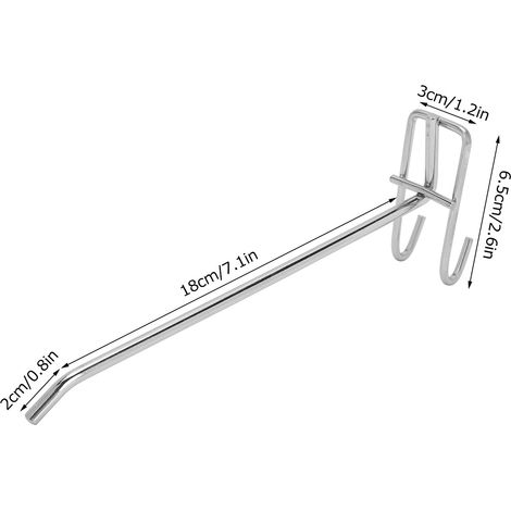 Lot de 30 crochets de supermarché en fer pour étagère grillagée, présentoirs à bijoux, épaisseur 3,5 mm, longueur 20 cm. (1/5)
