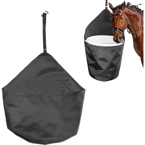 Sac à Foin pour Chevaux Filet - Noir, 1 Pièce, Sacs d'alimentation Chevaux, Convient Recevoir des Seaux D'aliments, D'aliments de a Cheval Panier Anti Fourbure Mangeoire (1/5)