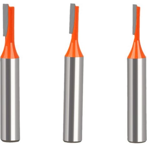 3Pcs Fraise droite de 8 mm métrique, Mèche de routeur droite à simple flûte Fraise à bois (1/4)