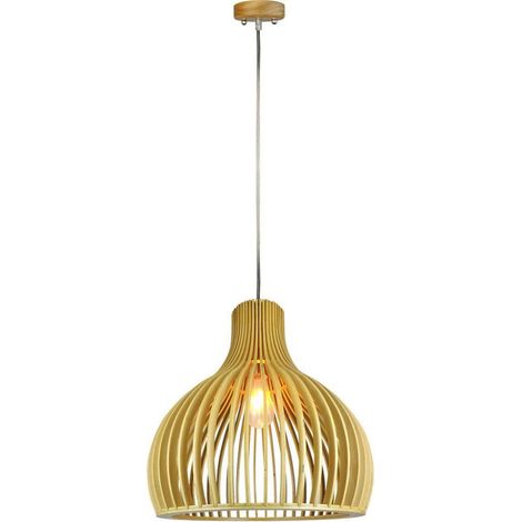 Lámpara de araña LED de madera V-TAC, portalámparas E27 de 35 mm y cable de 1 m