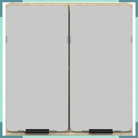 849655 Armoire de salle de bain à miroir chêne sonoma bois ingénierie (1/5)