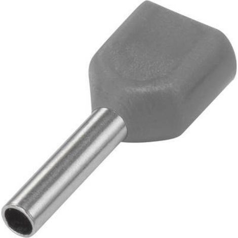 EMBOUT DOUBLE D'EXTRÉMITÉ DE CÂBLE TE25-10GY 1091314 1 X 2.50 MM² X 10 MM PARTIELLEMENT ISOLÉ GRIS 100 PC