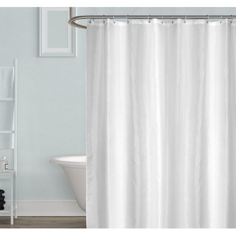 Rideau de douche anti-moisissure, rideau de douche en polyester pour salle de bain, lavable, imperméable, avec anneaux de fixation à la barre de douche , 80 x 220 cm (1/4)