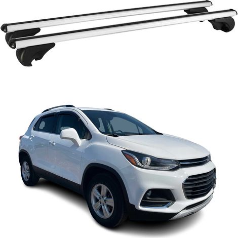 OMAC Aluminium Dachträger Querträger für Chevrolet Trax 2013-2022 – TÜV / DIN 75302:2019 – Abschließbar – Max. 75 kg – 2 Stangen Silber (1/5)