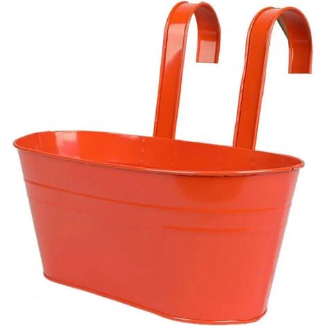 Pots de fleurs suspendus en métal et fer orange foncé jardinières suspendues avec trous de drainage (1/5)