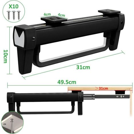 Tringle Penderie Coulissante Hanger Extensible Porte Vêtements, Cintre Télescopique pour Organiser Placards et Armoires (1/5)