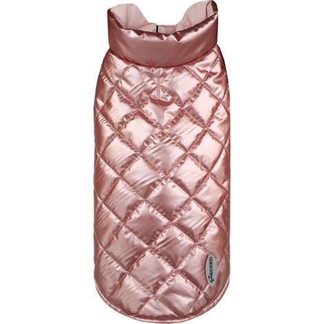 Cappottino impermeabile finish metallizzato con chiusura a strappo modello Céline per cani : 4XS - rosa metallizzato