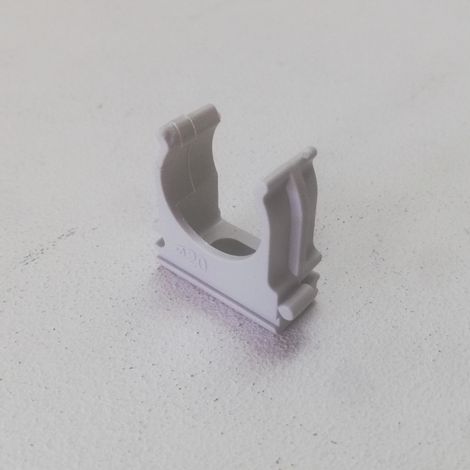 Supporto a scatto da 20mm clips fissa tubo colore grigio - 20pz (1/5)