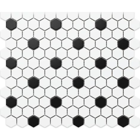 Ilcom mosaico in ceramica su rete per bagno e cucina 30cm x 26cm - White honey (1/5)