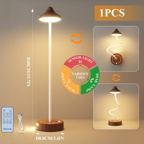 Einfache, wiederaufladbare Wandleuchte für Schlafzimmer, Nachttischlampe, Bewegungsmelder, keine Verkabelung, flexible Dekolampe, Nachttischlampe, faltbare LED-Lampe mit Augenschutz, tragbare, per USB