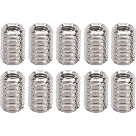10pcs Filetage Réducteur écrou Réparation Kit D'insertion Raccord de Tuyau Adaptateur Réducteur Accessoire de Fixation en Acier Inoxydable, Femelle M5 X 0.8mm, Mâle M8 X 1.25mm 12MM (1/5)