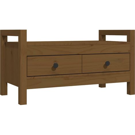Maison Exclusive - Banco de recibidor madera maciza pino marrón m (1/5)