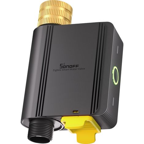 SONOFF SWV-ZNE Hydro ONE Lite Bewässerungscomputer Zigbee, Sprinkler-Timer mit Messinganschluss, Wetter-Zeitschaltuhr für Bewässerungssystem Garten & Rasen, kompatibel mit Alexa, Google, SmartThings