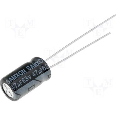 Condensador Electrolitico 47UF 63Vdc Medfidas 6,3x12mm Radial