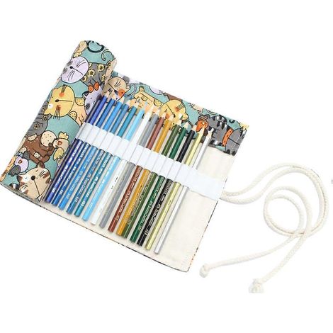 Étui à crayons de couleur, étui à crayons enroulable, rangement pour crayons de couleur-60X19.5 cm (1/3)
