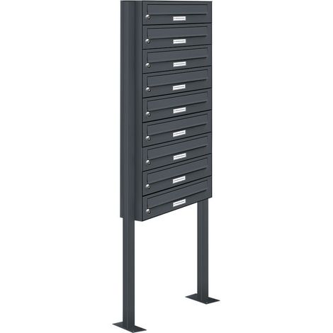 9er Standbriefkasten Anlage Freistehend RAL 7016 - Anthrazit (1/5)
