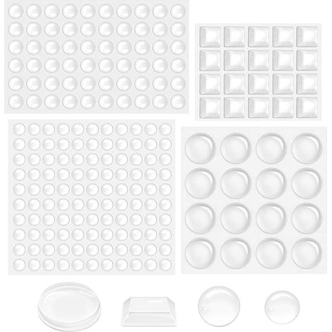 Patin Silicone Transparent, 206 Pièces Tampon de Porte Autocollant, Butées de Protection en Caoutchouc, Patin Antiderapant Antibruit, Protection pour Meubles (4 Tailles) (1/5)