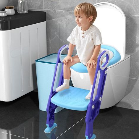 Réducteur toilette enfant avec marche - 2 hauteurs - PP et TPR - Antidérapant - Pliable - Pour enfants dès 3 ans (1/5)