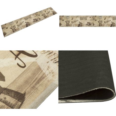 Küchenteppich Waschbar Kaffee Braun 60x300 cm Samt - Küchenläufer - Samt - Laufmatte - Dielenmatte - Esszimmerteppich - Home & Living (1/5)