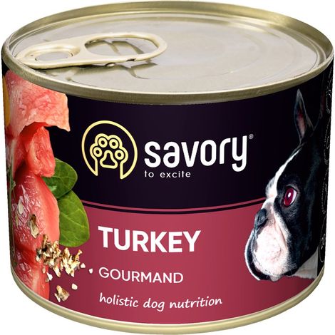 Comida húmeda sabrosa para perros adultos de pavo, todas las razas, 200 g (1/2)