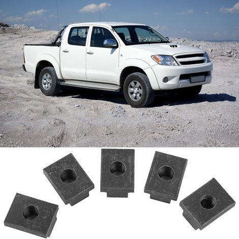 Écrous en T en fer, lot de 5, pour rails de caisse Toyota Tacoma, fixation de plateau, accessoires de chargement, robustes et durables (1/5)