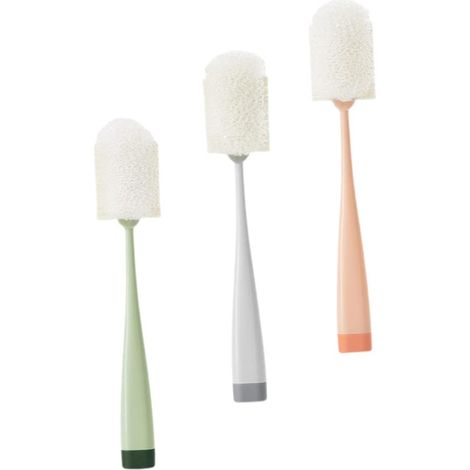 Spazzola riutilizzabile per tazze - Set di spazzole per la pulizia di bottiglie con manico, per la cucina e la casa.