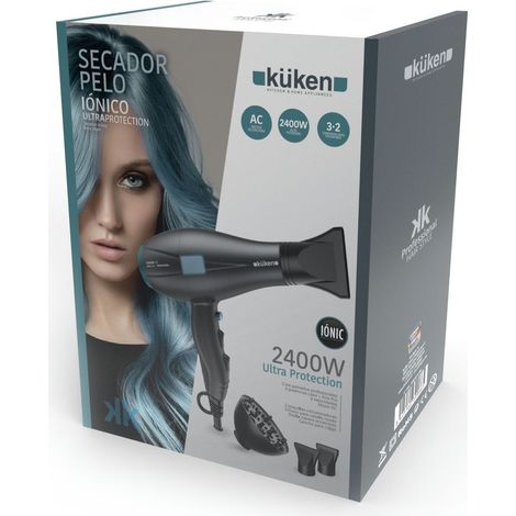 Secador de pelo profesional iónico küken gris/azul 2400w (1/5)