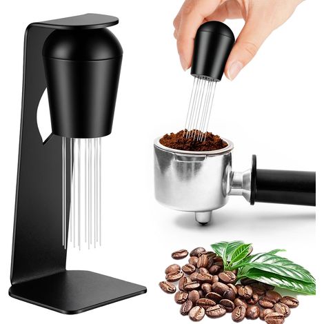 Espresso-Portionierwerkzeug, 12-Nadel-Espressorührer, Espresso-Mixer mit Magnetständer (1/5)