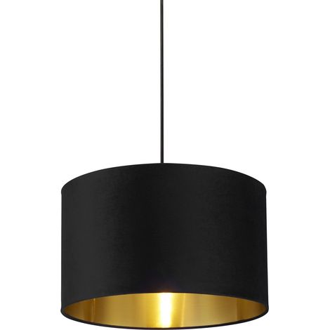 Abatjour velour noir avec interieur doré diamètre 40cm (1/4)