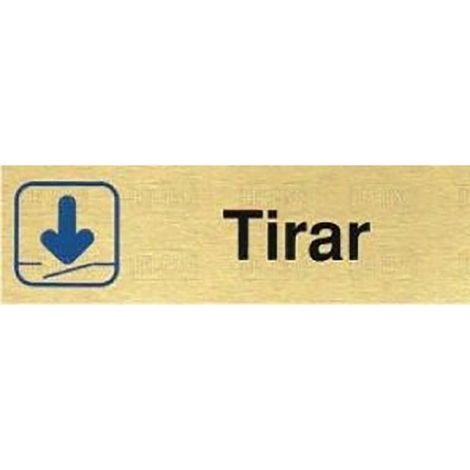 DUVER placa de señalización. aluminio. oro. 150x45 mm , 