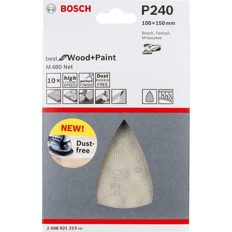 10 triangles de ponçage M480 Best for Wood and Paint (Bois et peinture, grosseur de grain G240, Accessoires pour ponceuse Delta) (1/5)