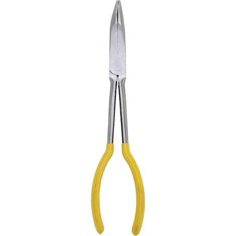 Pince à bec long coudé 28cm Acier carbone haute résistance Angle 25° Ergonomique Mécanique Auto Moto Outil de précision (1/5)