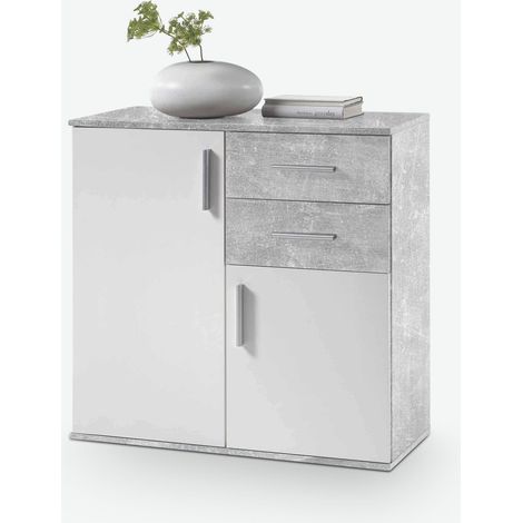 Bea  Bois stratifié - Ciment / Blanc mat (1/3)