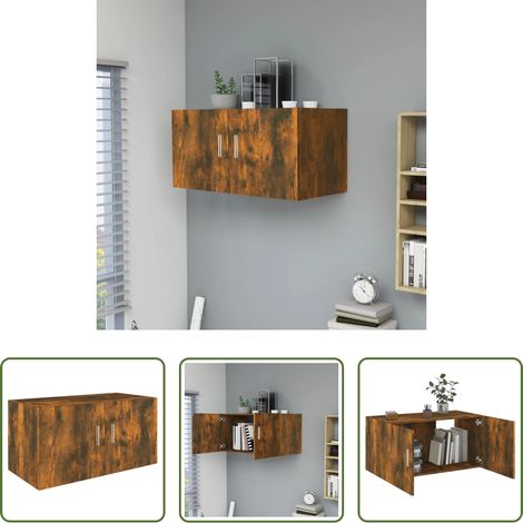 Bois d'ingénierie - Armoire murale Chêne fumé 80x39x40 cm Bois d'ingénierie (1/5)