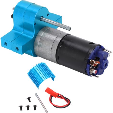 Boîte de Vitesses Métallique RC avec Moteur 370 pour Camion Militaire WPL C14 1/16 - Bleu (1/5)