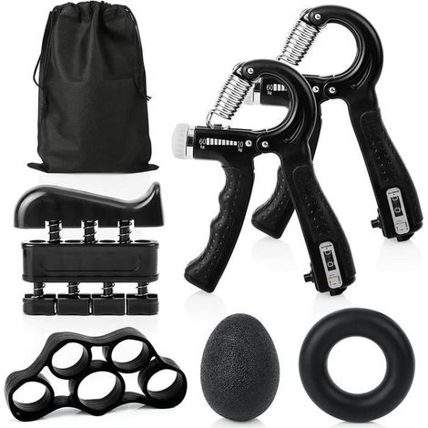 Exerciseur de force des doigts, Exerciseur de mains, entraînement de force de préhension réglable de 10 à 60 kg (1/4)