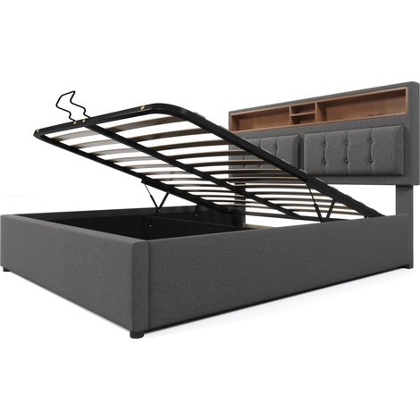 Polsterbett 160x200 mit Bettkasten, USB-C-Steckdosen und verstellbarem Kopfteil MODENUIT (1/5)