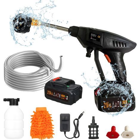 Cordless High Pressure Washer 60 Bar 300W, 6 Nozzles, with Rechargeable Battery (1/5)