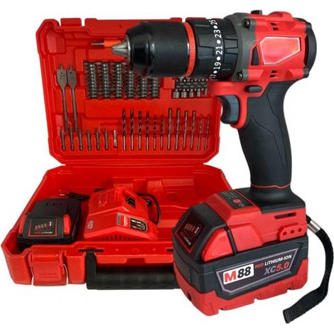 Trapano Avvitatore a Doppia Batteria M88 5AH con Percussione Motore Brushless (1/5)