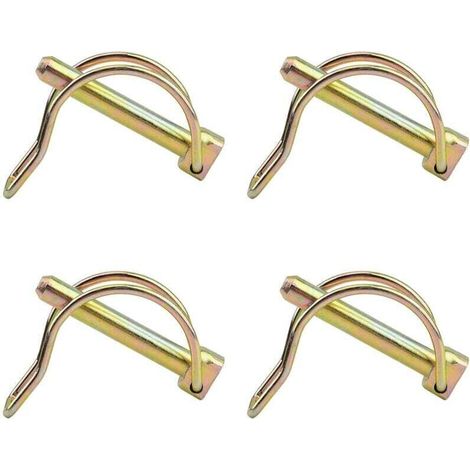 Lot de 4 goupilles de verrouillage rondes en zinc de 8 mm pour rail de ferme, pelouse (1/4)