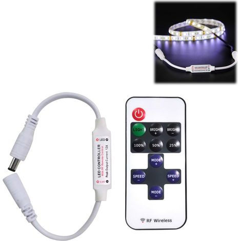 DC 5V-24V 12A Contrôleur Signal RF Régulateur de Bande LED,RF Controller,RGB LED Controller RF,Mini Contrôleur LED,11 Touches RF Télécommande Sans Fil,Monochrome Gradateur de LED Strip (1/5)