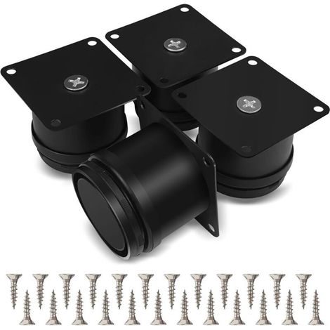 Juego de 4 patas para muebles, patas de mesa ajustables de acero inoxidable de 50 mm, patas para muebles de baño y escritorio, altura ajustable de 0-15 mm, incluye tornillos de acero inoxidable (1/5)
