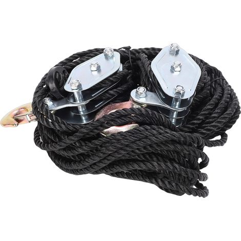 Système de poulie de levage à câble 2200 lb, poulie et palan, rapport de levage 8:1, poulie robuste pour le levage d'objets lourds, garages et entrepôts. (1/5)