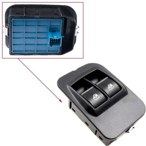 Bouton Platine de Lève Vitre Électrique Avant Gauche Côté Conducteur compatible avec NEMO FIORINO QUBO BIPPER - 6490G8 735461275 (1/4)