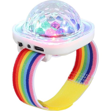 Boule disco lumineuse, mini lampe LED portable avec sangle pour fête en voiture (blanche) (1/5)