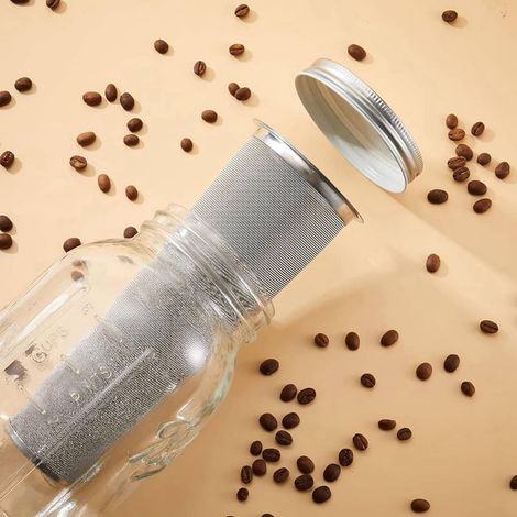 Filtre À Café En Acier Inoxydable - Pour Bocal Mason - Infuseur À Thé Glacé Et Eau Infusée - 1 Pièce (1/5)