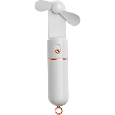 juego de mini ventilador USB portátil de mano, ajustable, plegable y recargable para oficina, viajes y actividades al aire libre, color blanco. (1/5)