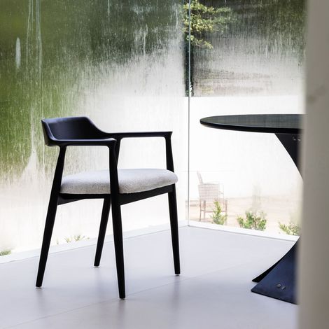 Wooden Chair Eden Black/White, Kennedy Chair, Timeless Design, Upholstered Seat